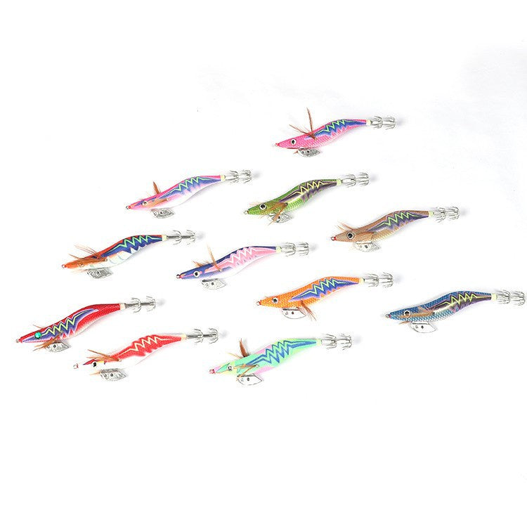 Lure Egi 1 set isi 10pcs & 5pcs umpan mancing cumi bentuk udang LE011