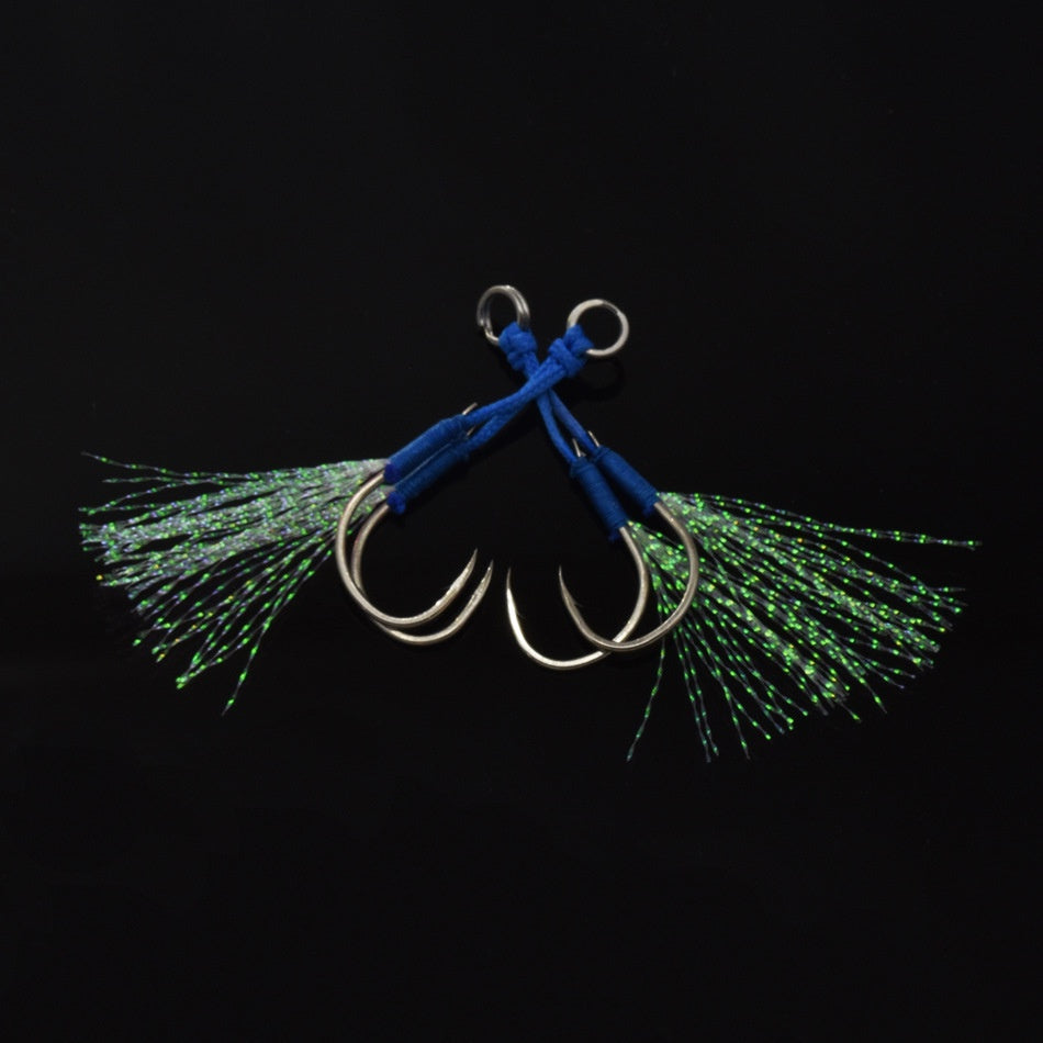 Lurekiller double hook tajam dan kuat untuk metal jig 1pack isi 2 pasang asissten hook jigbait HJ018