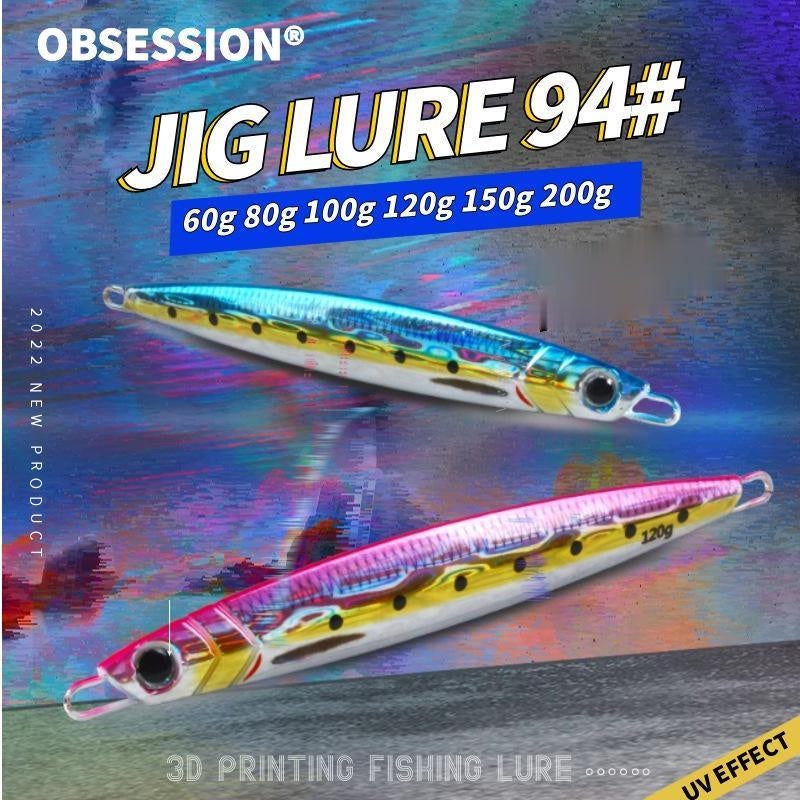 LureKiller Umpan Pancing Metal Jig 60-200G Asli 3D Printing SuperBait MJ035