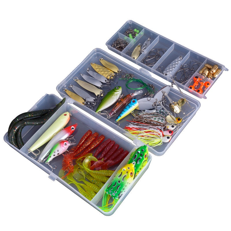 Lurekiller Set Box Umpan paket lengkap Minnow+Spoon+Softlure+Jighead+Soft frog DLL umpan casting komplit MN015