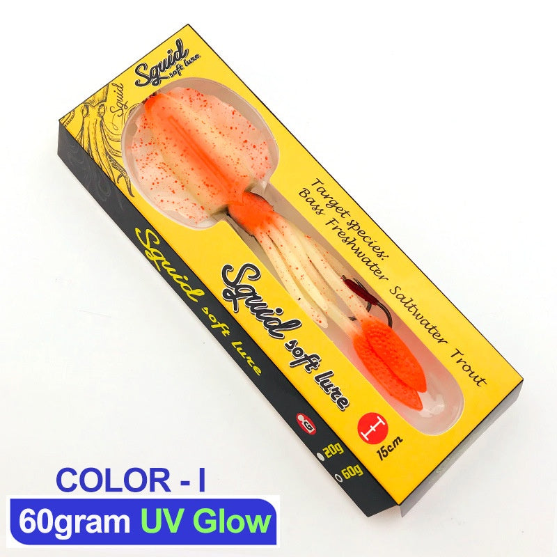 LureKiller Umpan Pancing Squid Hook Lembut Bercahaya Gurita Bionic 60G UP002