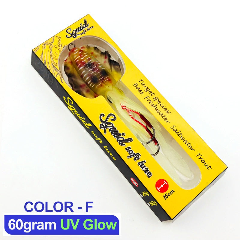 LureKiller Umpan Pancing Squid Hook Lembut Bercahaya Gurita Bionic 60G UP002
