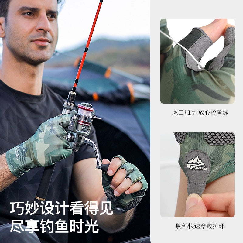 Sarung Tangan Memancing Setengah Jari Non-Slip ST002