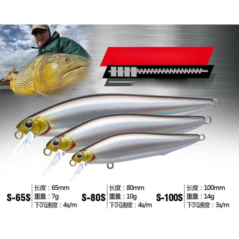 Lure minnow sinking 5G 7G 10G 14G topmouth culter BKK hook MN030