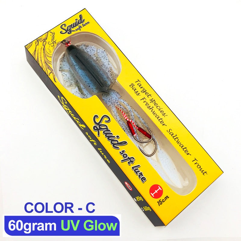 LureKiller Umpan Pancing Squid Hook Lembut Bercahaya Gurita Bionic 60G UP002