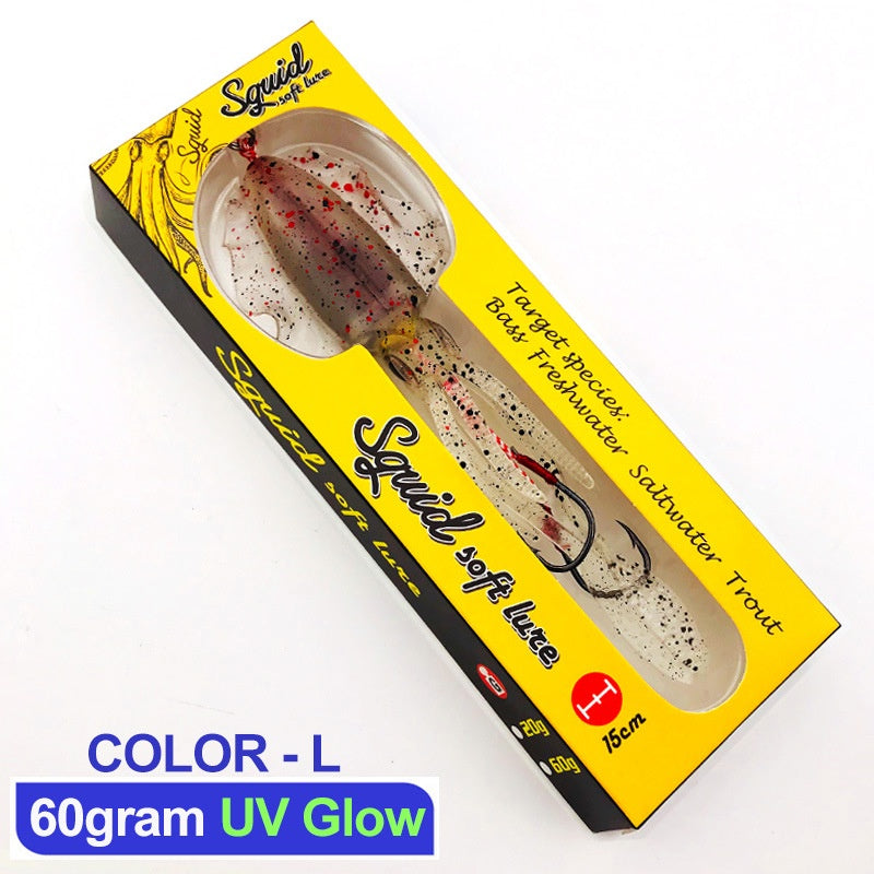 LureKiller Umpan Pancing Squid Hook Lembut Bercahaya Gurita Bionic 60G UP002