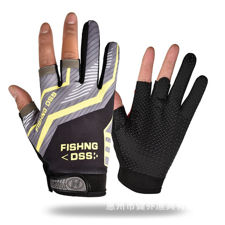 Sarung Tangan Memancing Pancing Jigging Casing Terbuka Jari Non-Slip ST001