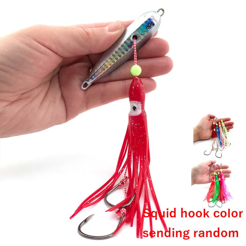 LureKiller Umpan Pancing Metal Jig Bercahaya 40G-200G Squid Hook Lembut menyala MJ033