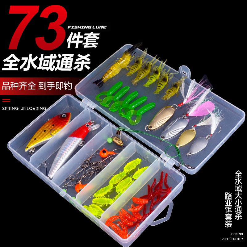 Lurekiller Set Box Umpan paket lengkap Minnow+Spoon+Softlure+Jighead+Soft frog DLL umpan casting komplit MN015