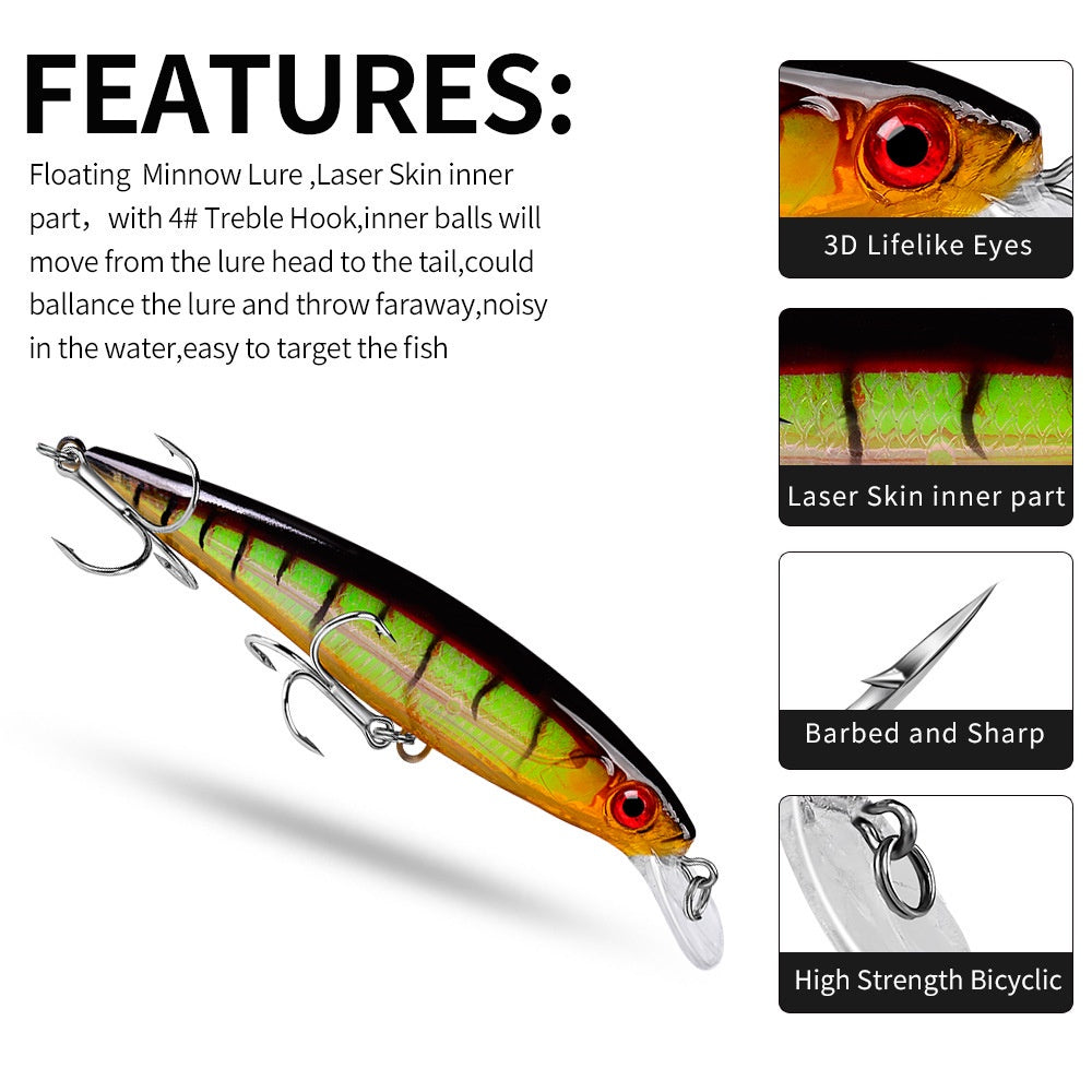 PROBEROS Umpan Pancing Lure Minnow 13g / 11cm minnow floating umpan casting MN061