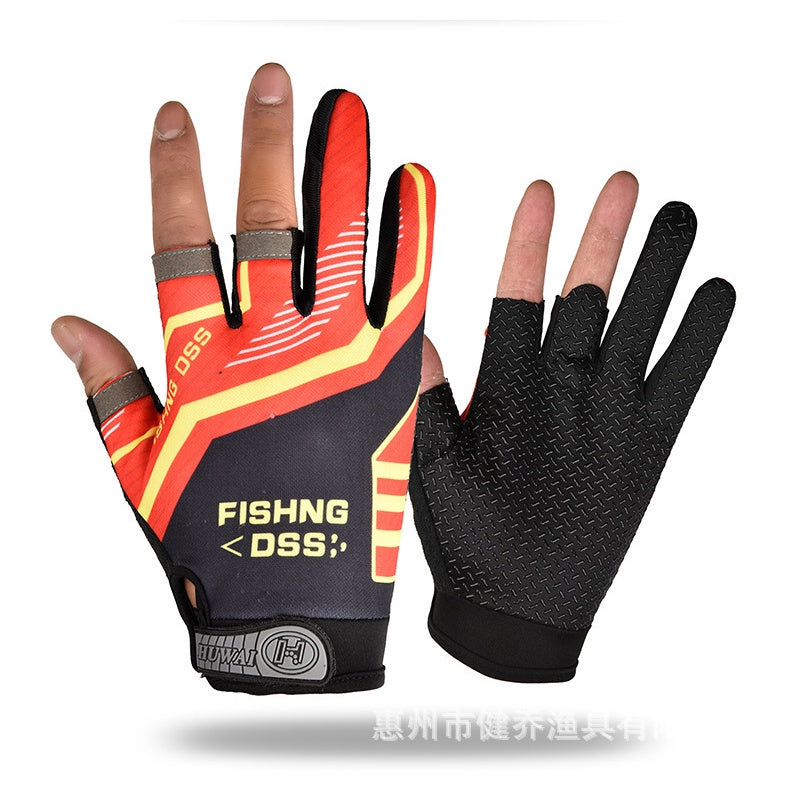 Sarung Tangan Memancing Pancing Jigging Casing Terbuka Jari Non-Slip ST001