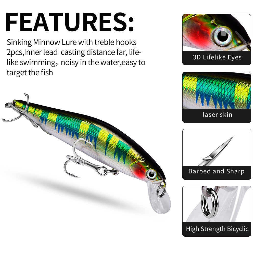Proberos Lure Minnow sinking 5g/7g/10g/14g umpan minnow casting MN055