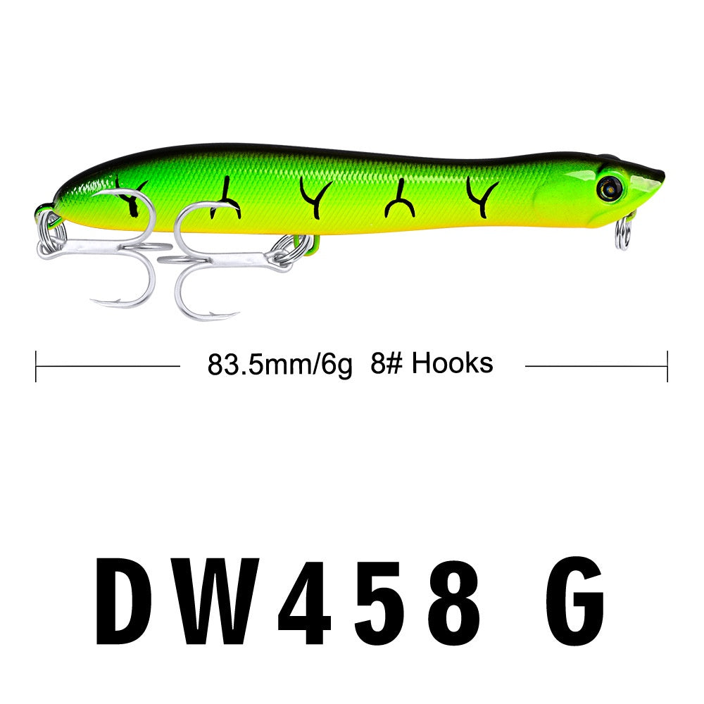 PROBEROS Umpan Pancing Lure Popper 6g/8.3cm Hook BKB 8# umpan top water LP136