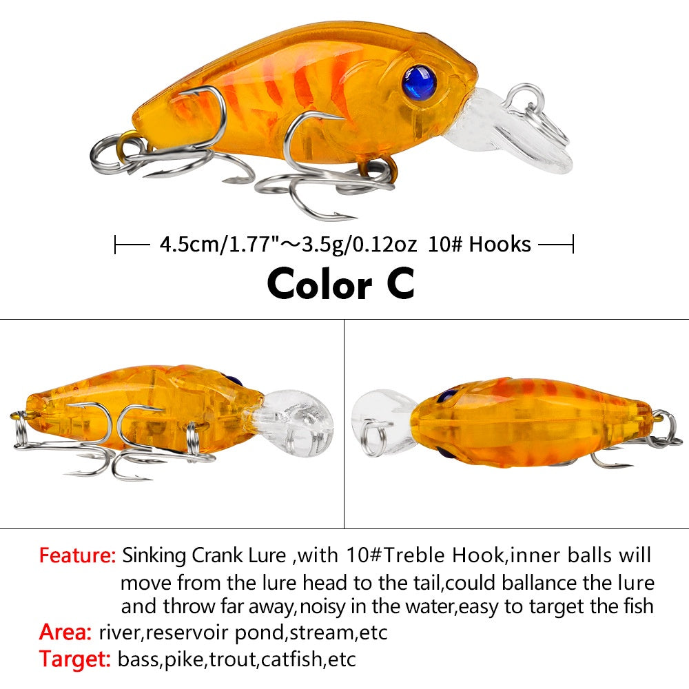 PROBEROS umpan Pancing Minnow CrankBait 4g/4.5cm lure casting UL MN132