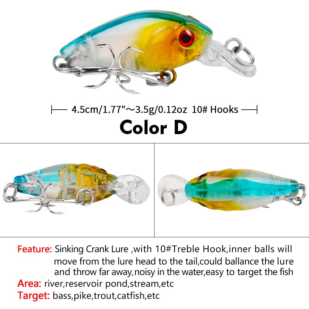 PROBEROS umpan Pancing Minnow CrankBait 4g/4.5cm lure casting UL MN132