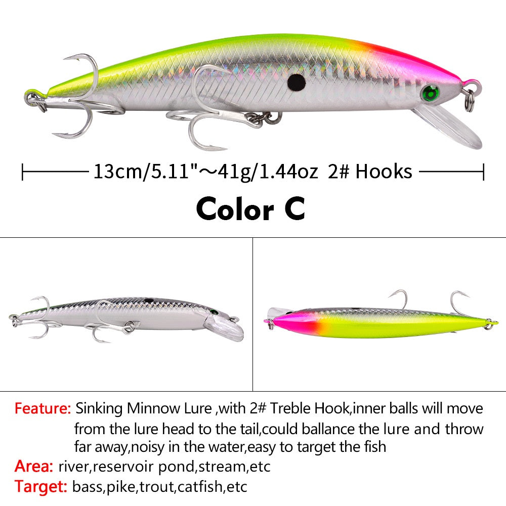 PROBEROS Lure Minnow sinking 41g/13cm Umpan pancing Casting / trolling MN142