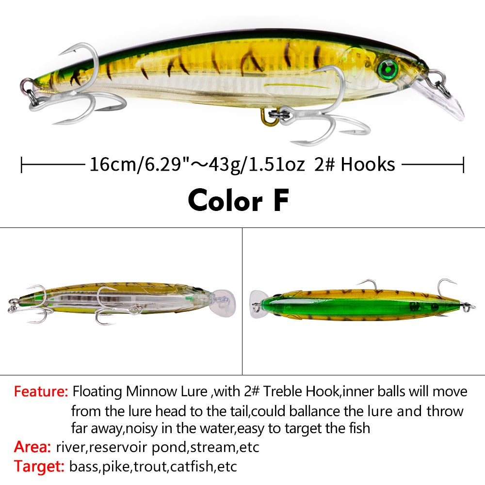 PROBEROS Lure Minnow Floating 43g/16cm umpan casting/trolling MN141