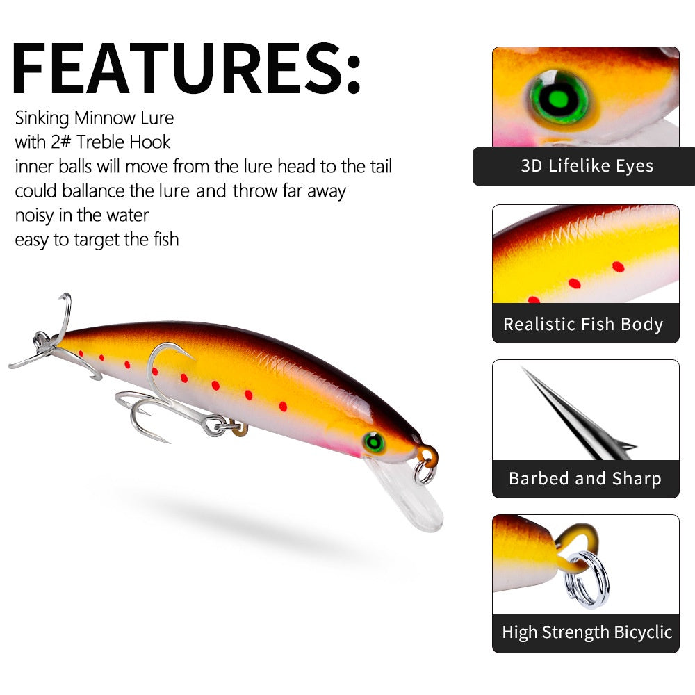 PROBEROS Lure Minnow sinking 41g/13cm Umpan pancing Casting / trolling MN142
