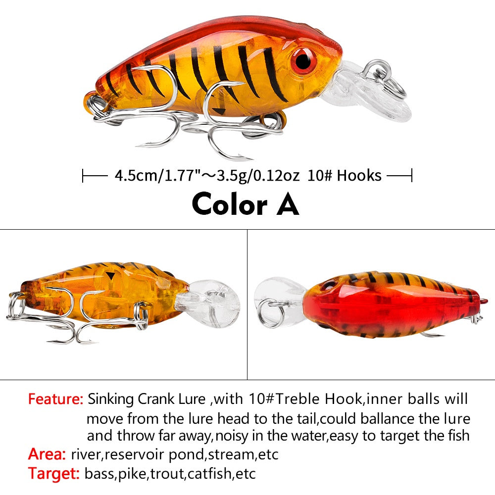 PROBEROS umpan Pancing Minnow CrankBait 4g/4.5cm lure casting UL MN132
