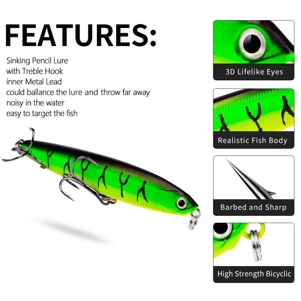 PROBEROS Umpan Casting Minnow sinking 10g/14g/18g/24g lure pensil swimbait MN126