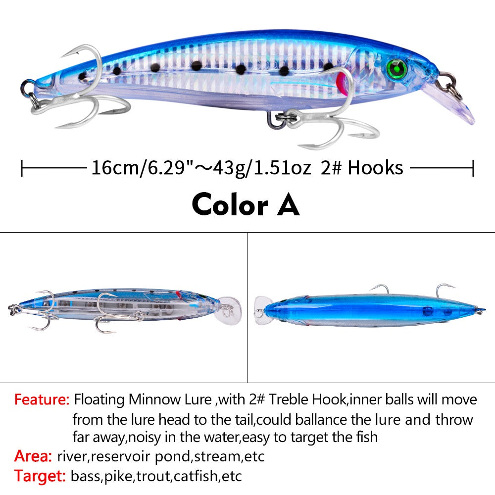 PROBEROS Lure Minnow Floating 43g/16cm umpan casting/trolling MN141