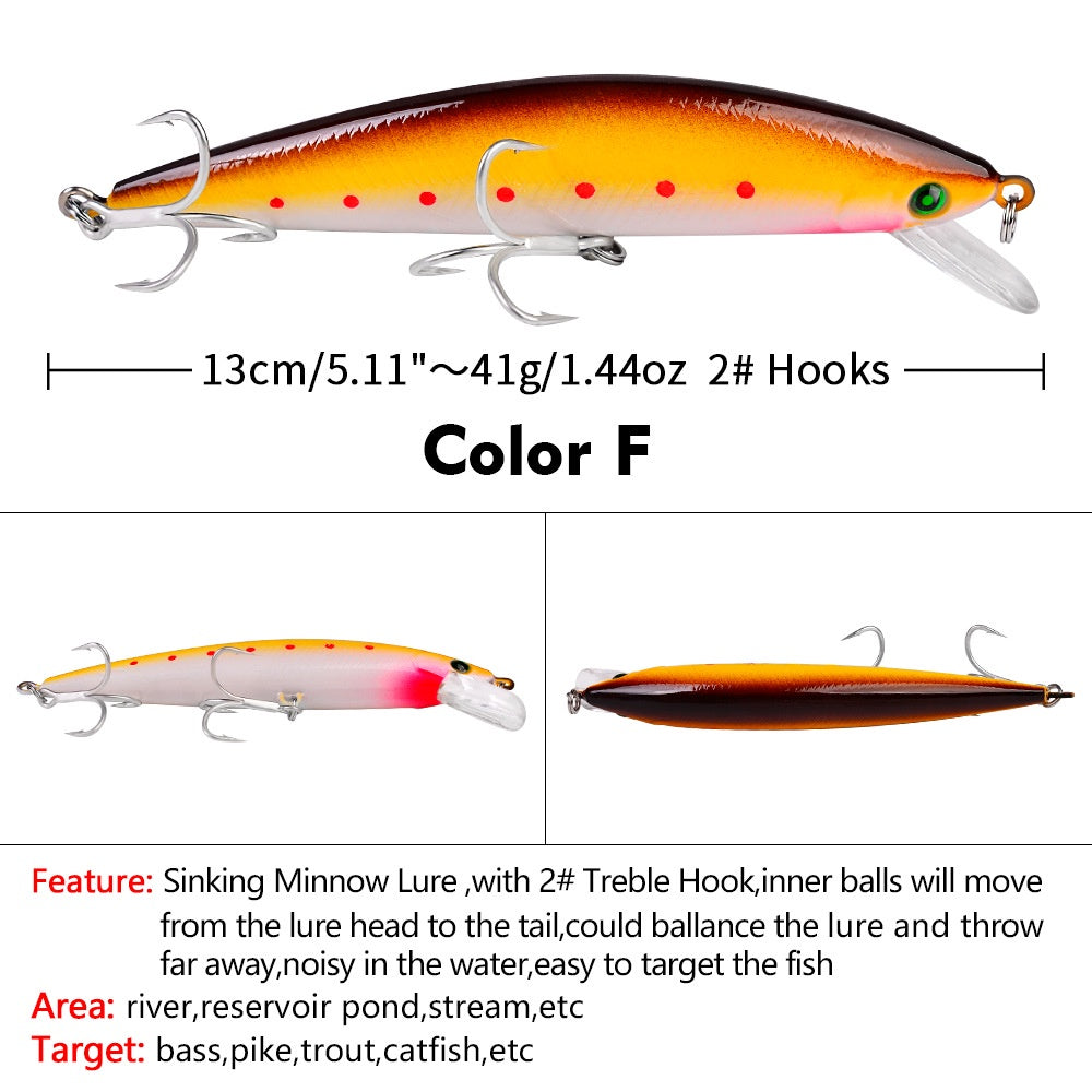 PROBEROS Lure Minnow sinking 41g/13cm Umpan pancing Casting / trolling MN142