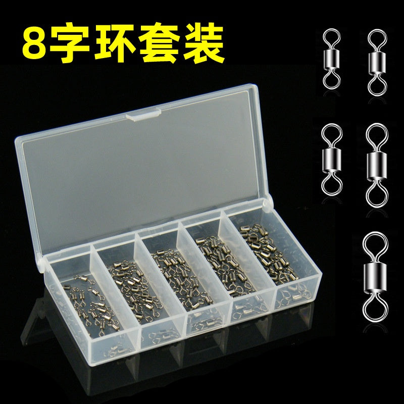 100pcs & 250pcs kili-kili pancing rolling swivel KUAT tahan karat No 9-10-11-12-13 Kemasan Kotak KUP151