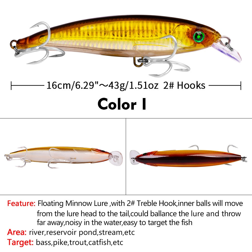 PROBEROS Lure Minnow Floating 43g/16cm umpan casting/trolling MN141