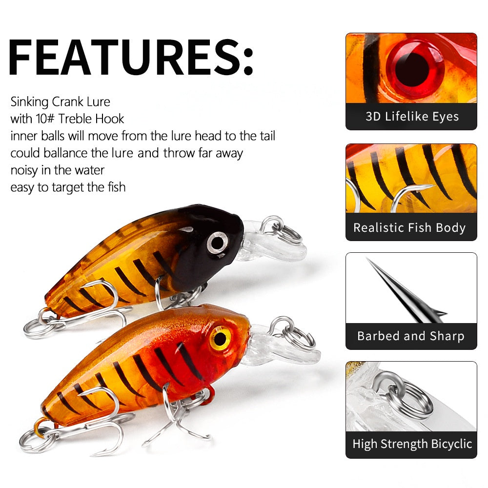PROBEROS umpan Pancing Minnow CrankBait 4g/4.5cm lure casting UL MN132