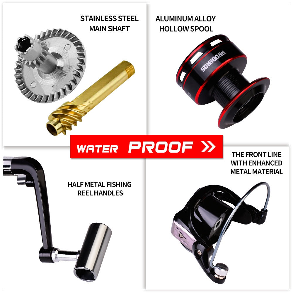 PROBEROS Reel Pancing Spinning RM500-7000 Gulungan Pancing 5.2:1 Metal RP019