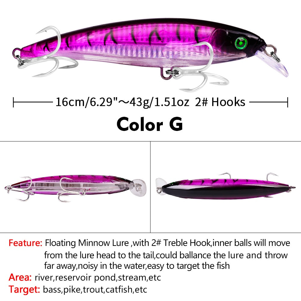 PROBEROS Lure Minnow Floating 43g/16cm umpan casting/trolling MN141