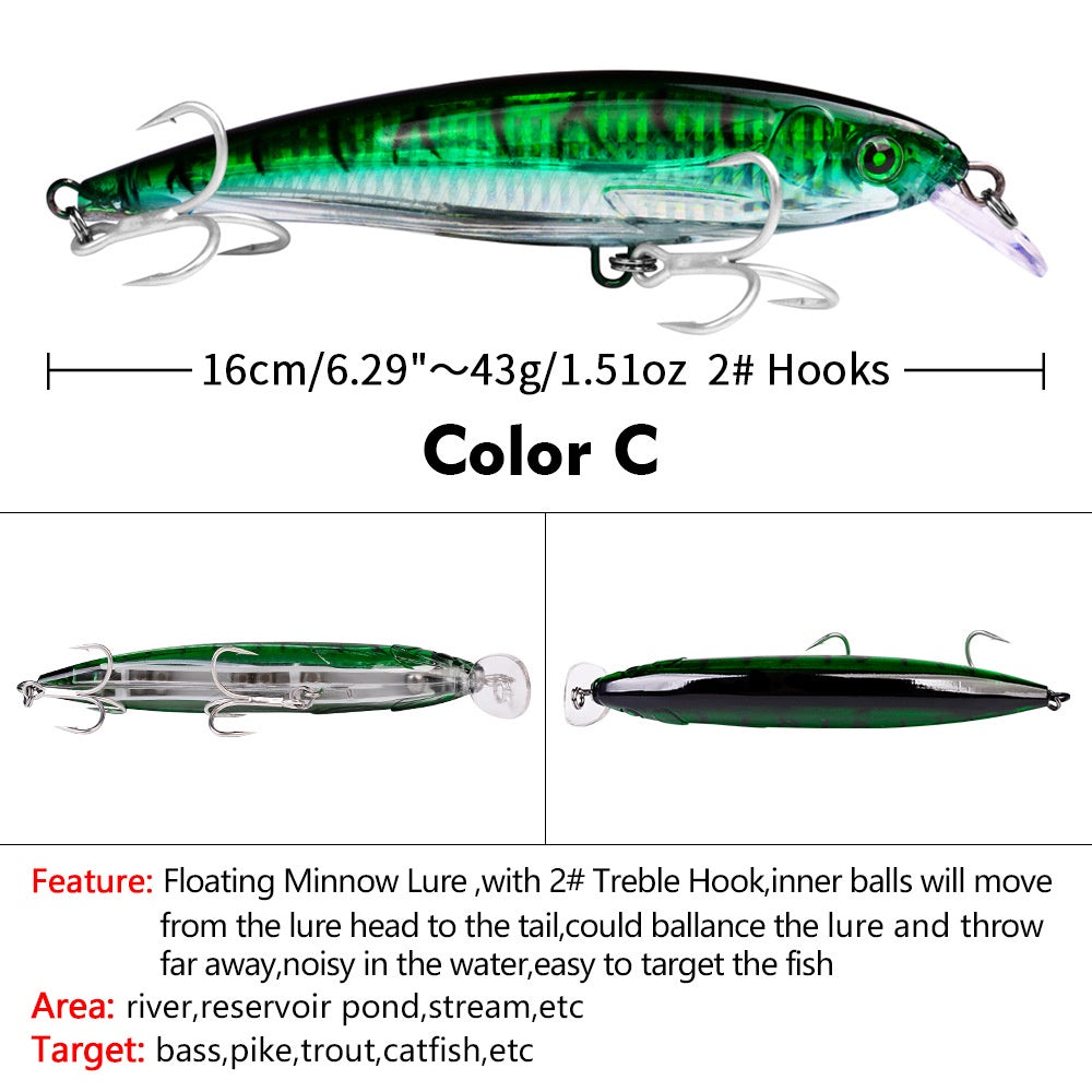 PROBEROS Lure Minnow Floating 43g/16cm umpan casting/trolling MN141