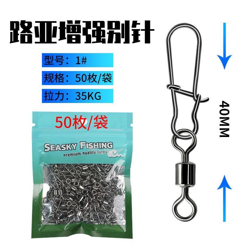 50Pcs rolling Swivel Snap Connector Bahan Stainless kili-kili pancing KUP166