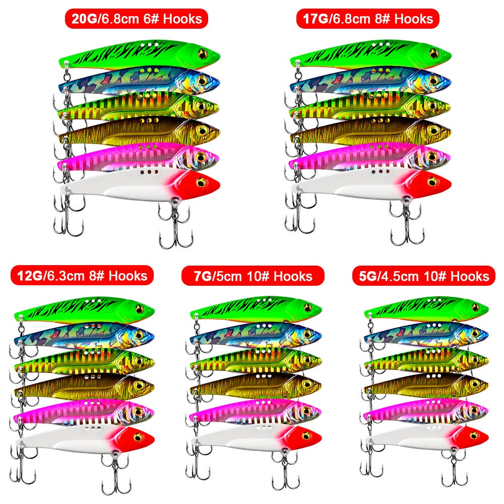 PROBEROS Umpan Casting metal VIB 5g/7g/12g/17g/20g lure Hardbait bentuk ikan MJ107