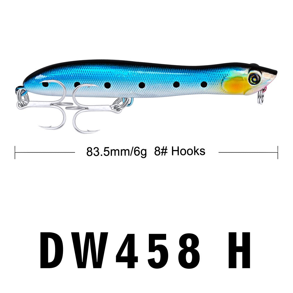 PROBEROS Umpan Pancing Lure Popper 6g/8.3cm Hook BKB 8# umpan top water LP136