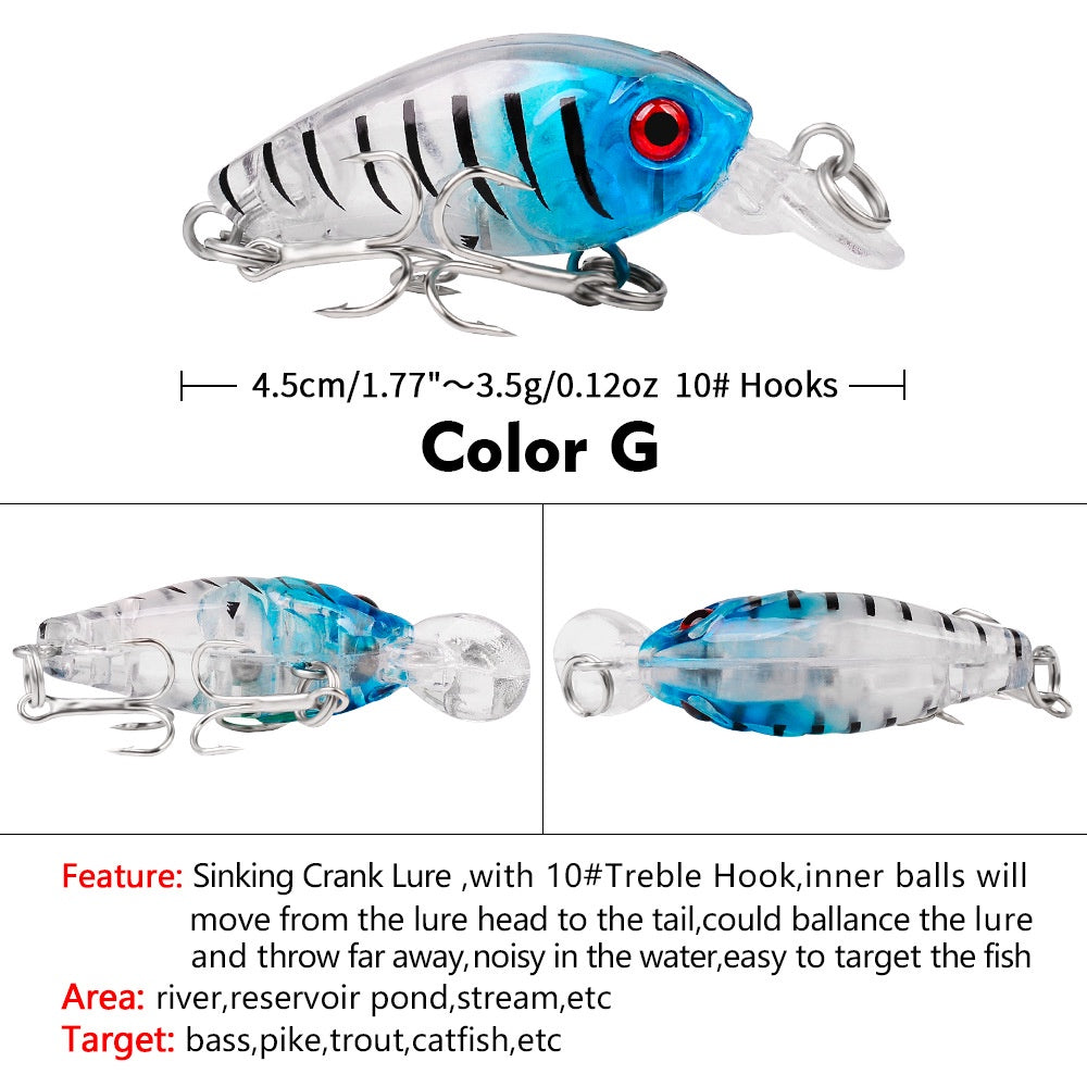 PROBEROS umpan Pancing Minnow CrankBait 4g/4.5cm lure casting UL MN132