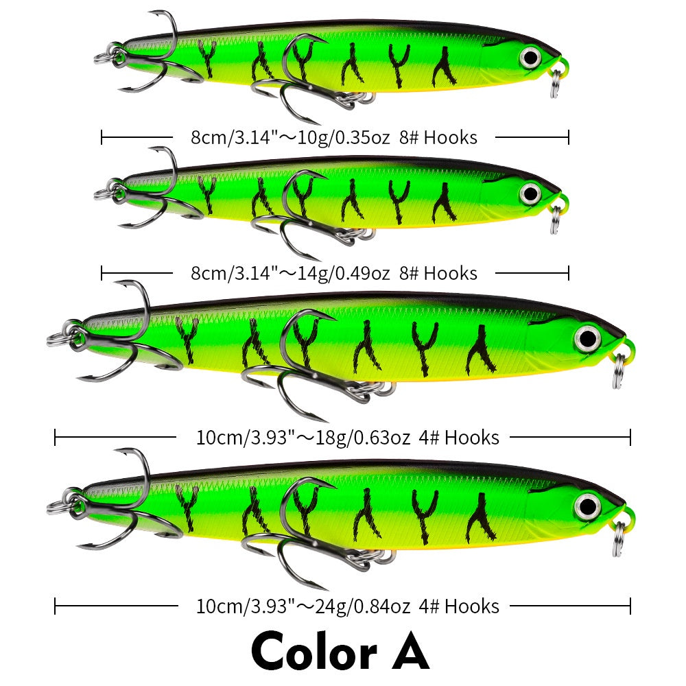 PROBEROS Umpan Casting Minnow sinking 10g/14g/18g/24g lure pensil swimbait MN126