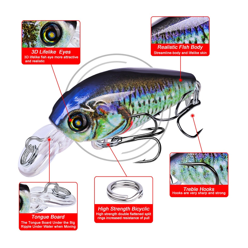 Proberos Lure minnow 4g/4.7g umpan Pancing casting minnow mini MN121