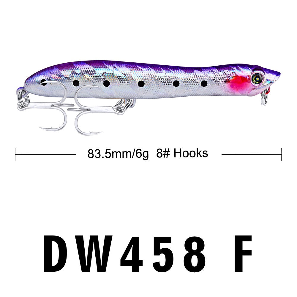 PROBEROS Umpan Pancing Lure Popper 6g/8.3cm Hook BKB 8# umpan top water LP136