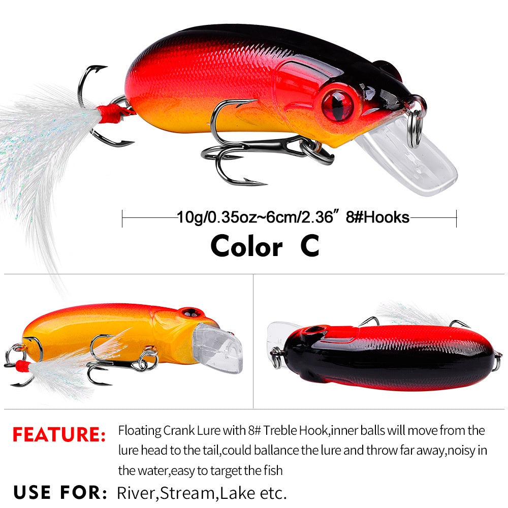 PROBEROS Minnow crank lure floating 10g/6cm umpan pancing casting MN071