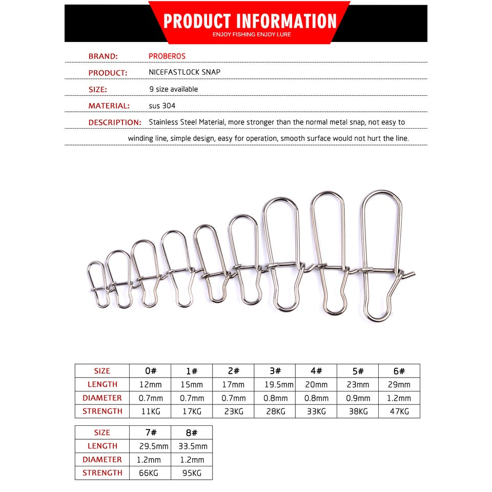 PROBEROS snap/pin pancing 100Pcs/Pack Pin Pancing Bahan Stainless Steel Super Kuat Warna Silver KUP162