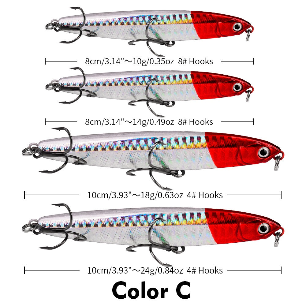 PROBEROS Umpan Casting Minnow sinking 10g/14g/18g/24g lure pensil swimbait MN126