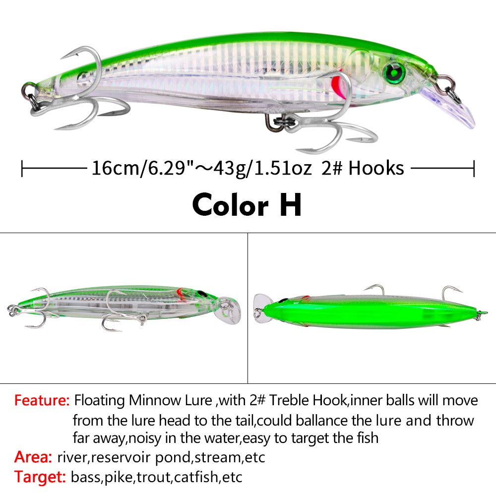 PROBEROS Lure Minnow Floating 43g/16cm umpan casting/trolling MN141