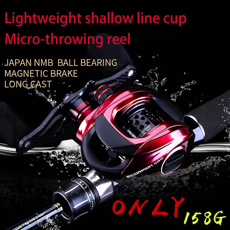 Reel Pancing Baitcasting Lurekiller SCORPION 150 H/L reel BC aluminium Spul 11+1BB 158G RP012