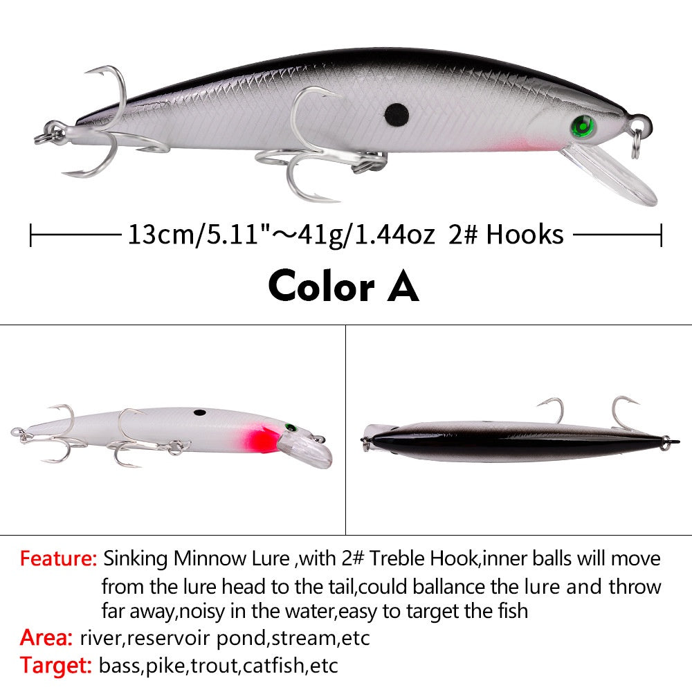 PROBEROS Lure Minnow sinking 41g/13cm Umpan pancing Casting / trolling MN142