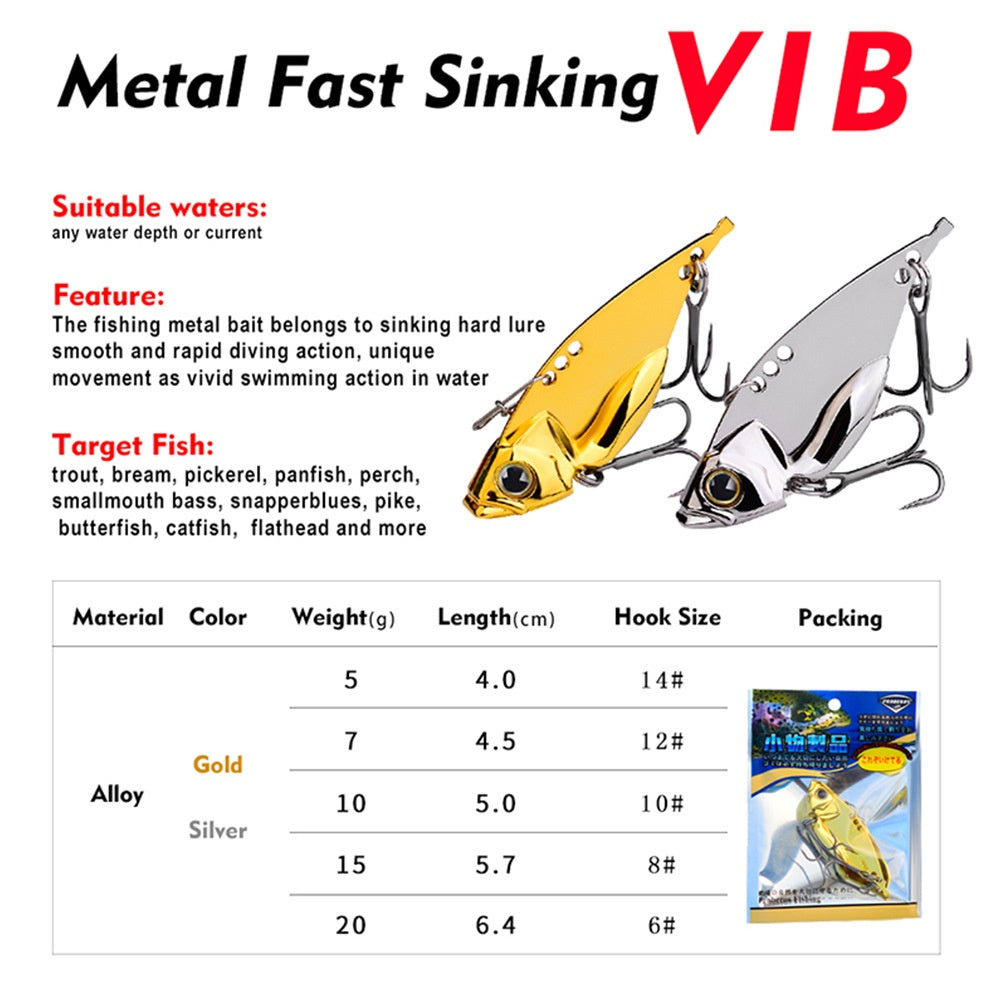 PROBEROS Metal Fast Sinking VIB 5g/7g/10g/15g/20g Umpan pancing Metal VIB MJ114