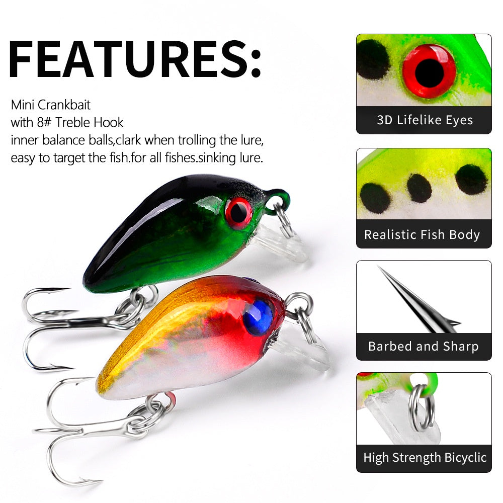 PROBEROS Umpan pancing Ultralight lure minnow mini 2.6cm/1.6g umpan casting UL MN135