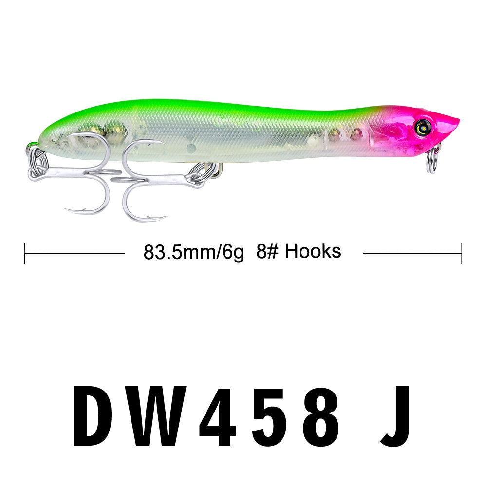 PROBEROS Umpan Pancing Lure Popper 6g/8.3cm Hook BKB 8# umpan top water LP136