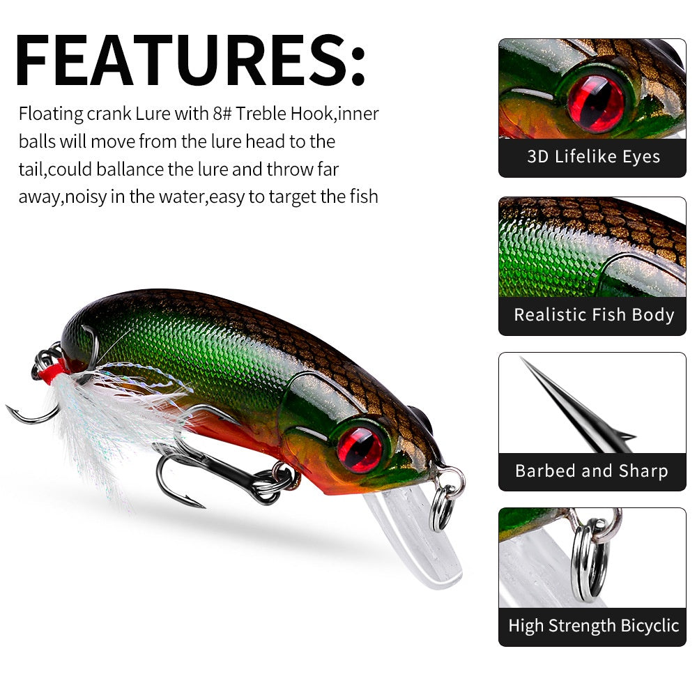 PROBEROS Minnow crank lure floating 10g/6cm umpan pancing casting MN071