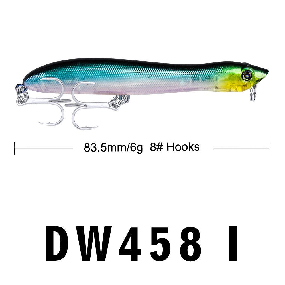 PROBEROS Umpan Pancing Lure Popper 6g/8.3cm Hook BKB 8# umpan top water LP136